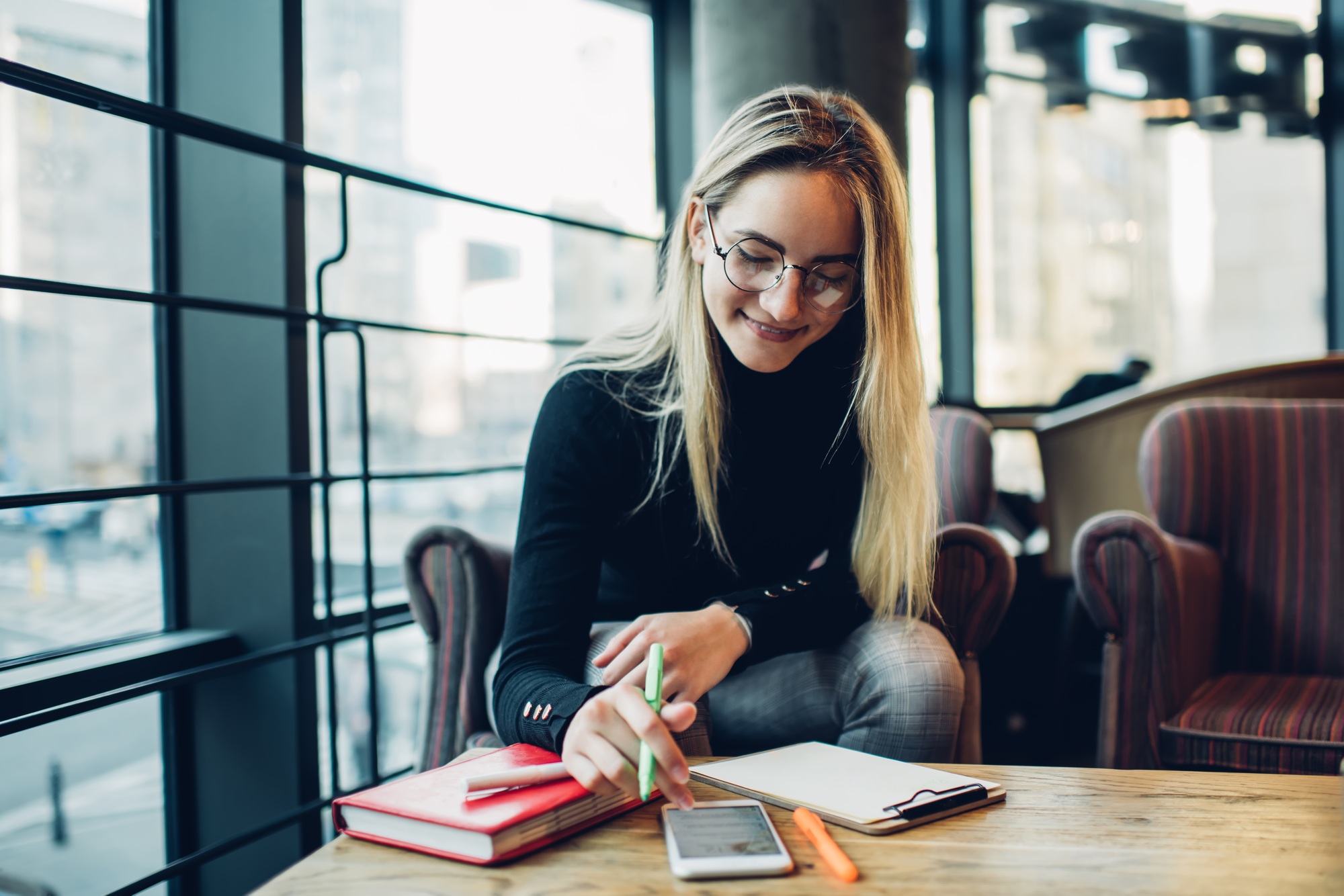 Millennial student chatting